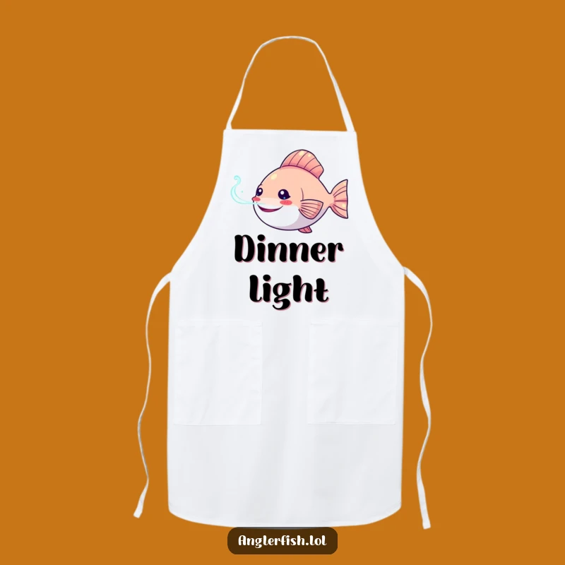 Funny Kawaii Anglerfish Apron, Chef Lure Light, Humorous Cooking Gift