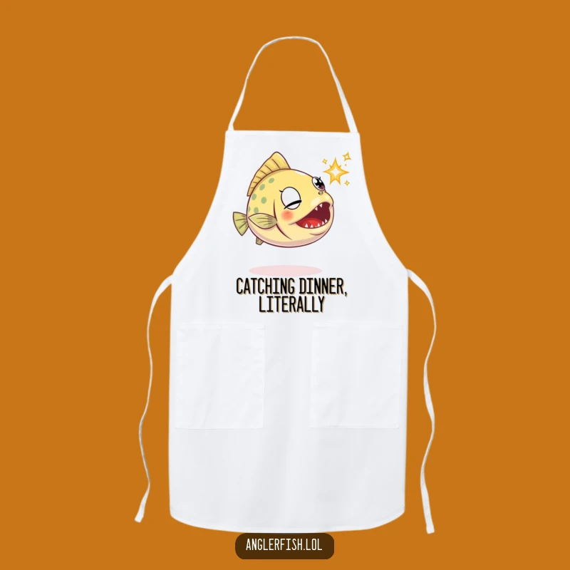 Funny Anglerfish Apron: Determined Chef's Pursuit, Great Gift