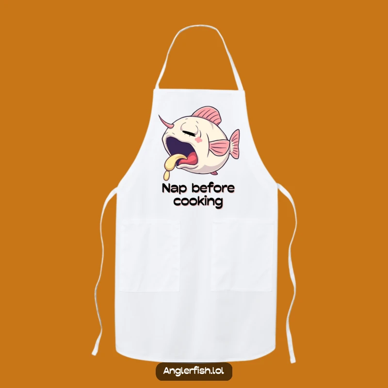 Funny Sleepy Anglerfish Apron: Cozy Kitchen Wear for Relaxed Cooks