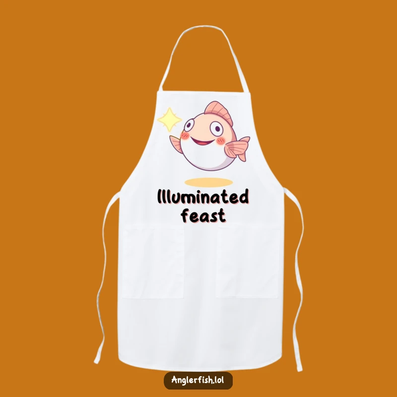 Funny Anglerfish Light Guide Apron: Chef's Smiling Deep Sea Wear - Fun Funny Gift