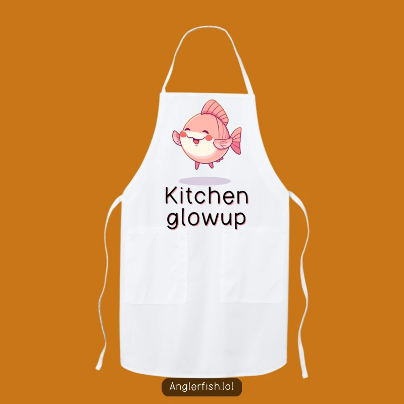 Funny Kawaii Anglerfish Dancing Apron: Cute Kitchen Wear for a Hilarious Cooking Gift!