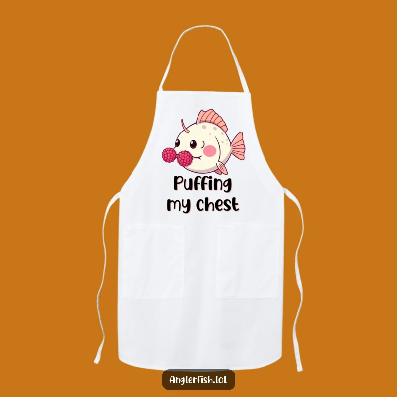 Funny Kawaii Anglerfish Raspberry Apron, Kitchen Goofy Expression Gift