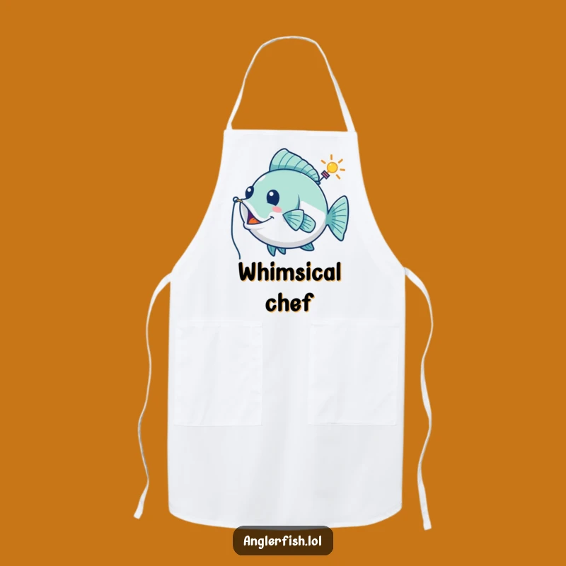 Funny Playful Anglerfish Apron: Whimsical Kitchen Wear for Guided Cooking