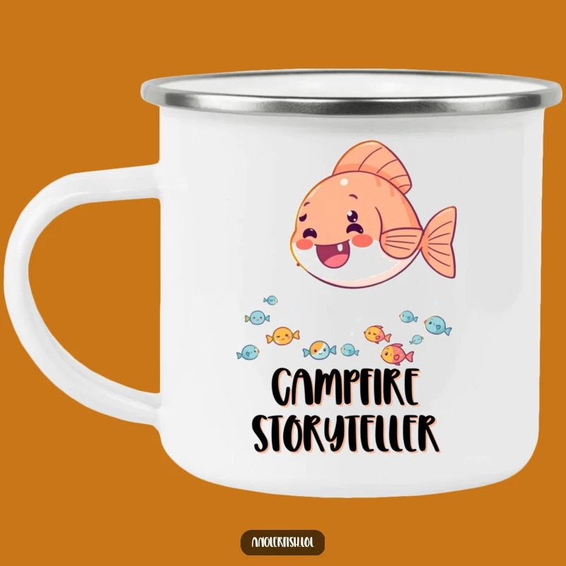 Funny Delighted Anglerfish Camping Mug: Cheerful Outdoor Drinkware