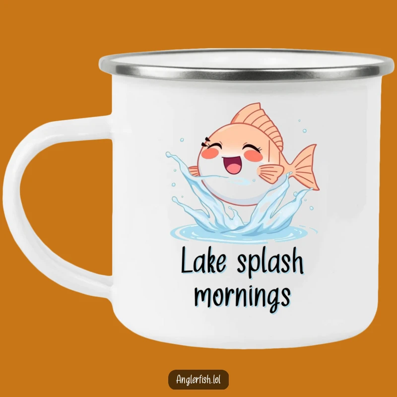 Funny Splashing Anglerfish Camping Mug - Joyful Adventure, Perfect Funny Gift