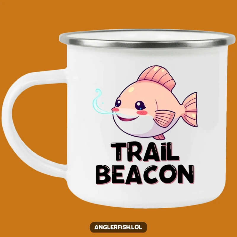 Funny Kawaii Anglerfish Camping Mug, Outdoor Glowing Lure, Humorous Gift