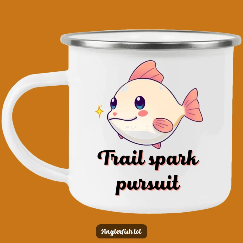 Funny Kawaii Anglerfish Camping Mug: Chasing Spark, Adventurous Funny Gift