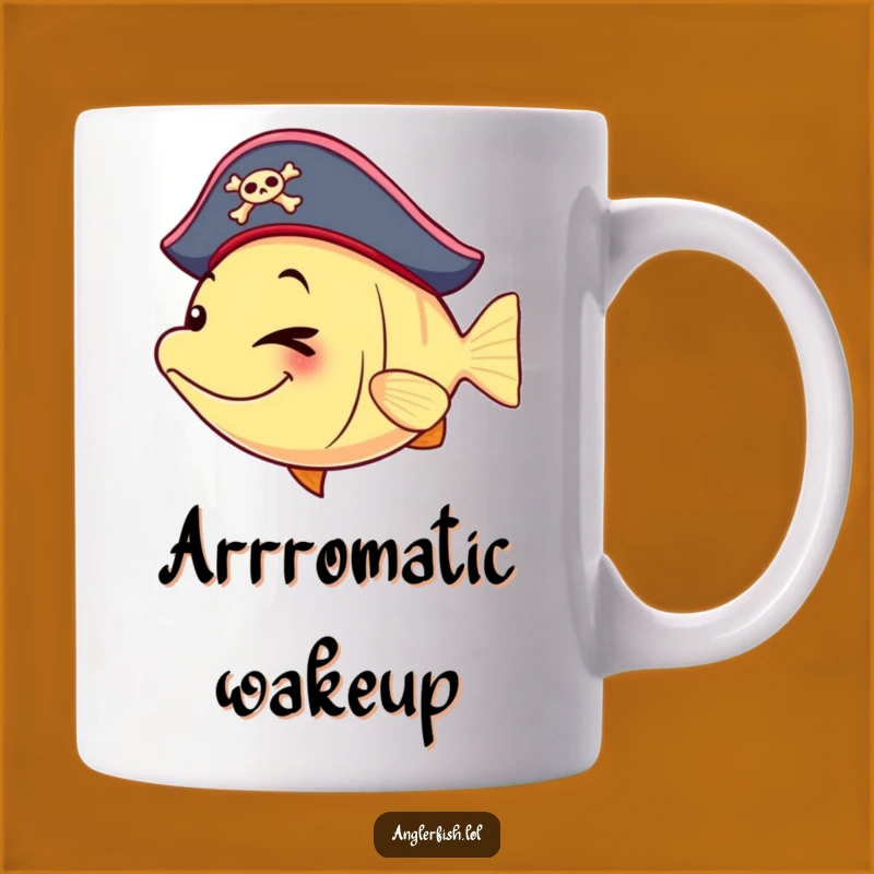 Funny Pirate Anglerfish Mug - Winking Playful Design, Perfect Funny Gift