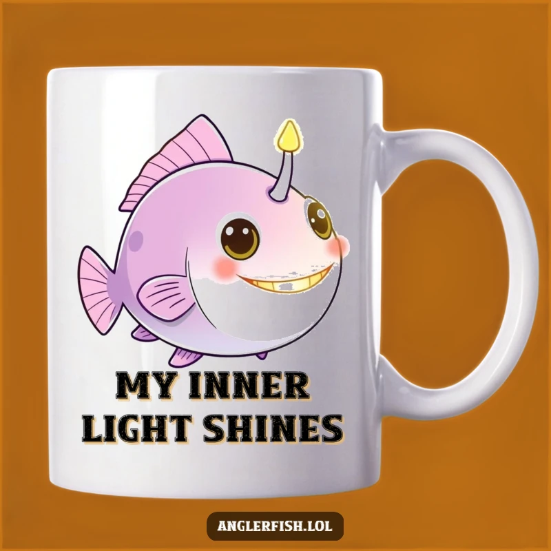 Funny Anglerfish Beacon Mug: Bright Lure Design, Perfect Unique Gift for Ocean Lovers
