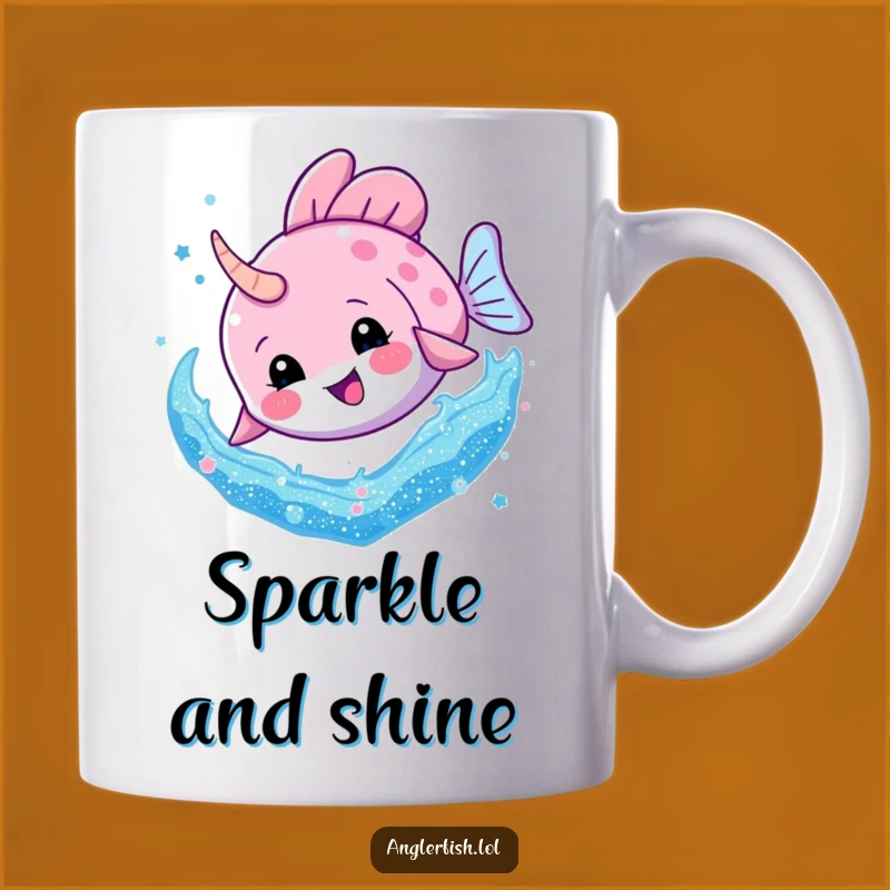 Funny Anglerfish Glitter Dive Mug: Sparkly & Hilarious Gift for a Dazzling Personality!