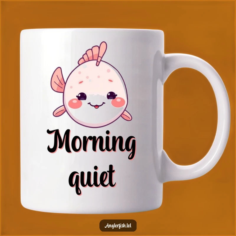 Funny Kawaii Anglerfish Mug: Shy Deep-Sea Smile, Sweet Funny Gift