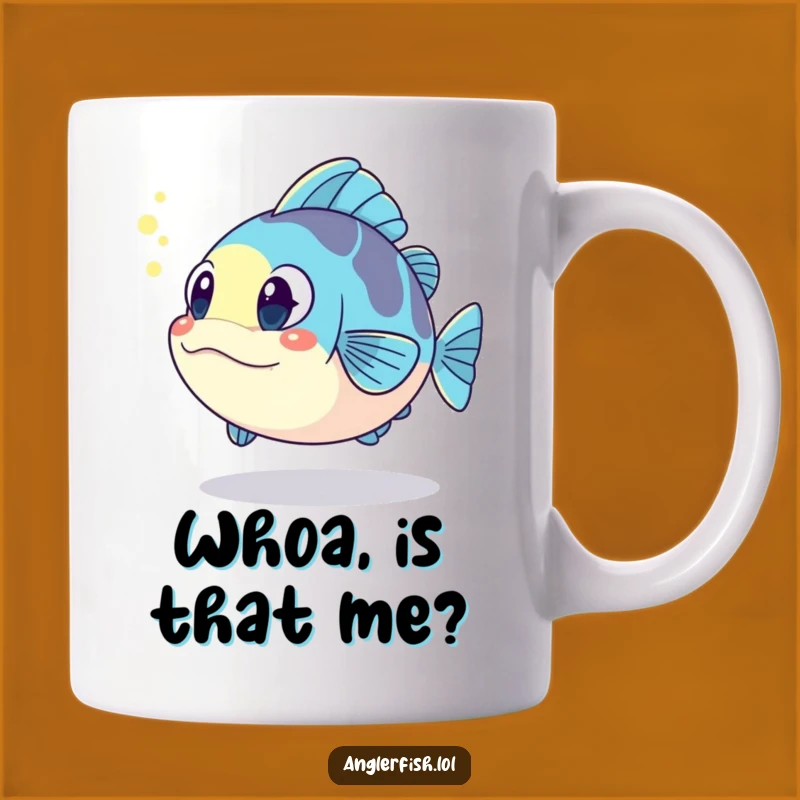Funny Kawaii Anglerfish Mug: Surprised by Reflection, Perfect Funny Gift Idea