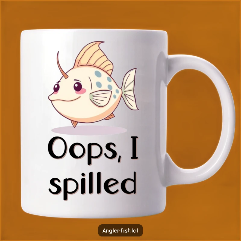 Funny Kawaii Anglerfish Tripping Mug, Tail Tumble Humor, Perfect Gift