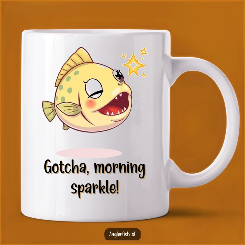 Funny Anglerfish Mug: Determined Hunter Gift for Fishing Fans