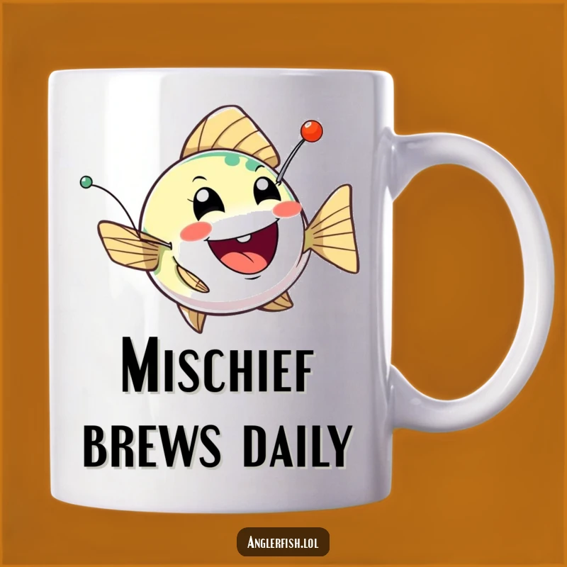 Funny Anglerfish Mischief Mug: A Playful Deep-Sea Creature Gift for Jokers