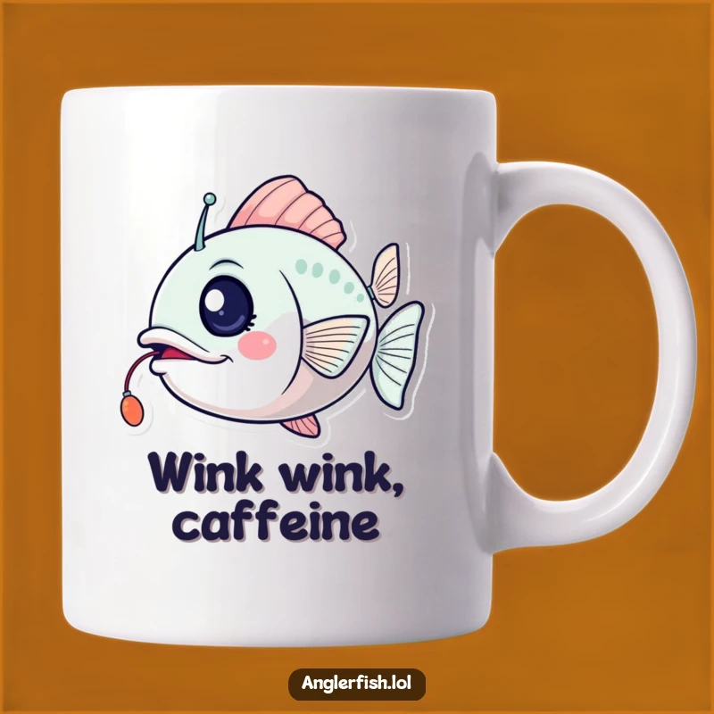 Funny Anglerfish Wink Mug: Flickering Lure, Exciting Gift for Humor Lovers