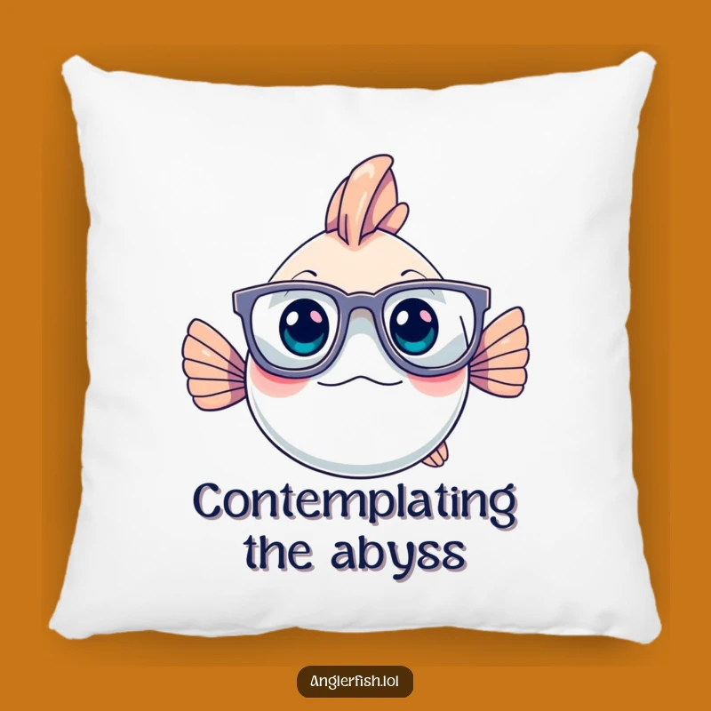 Comforting Funny Anglerfish Pillow - Cozy Glasses, Soft Humorous Gift for Relaxation
