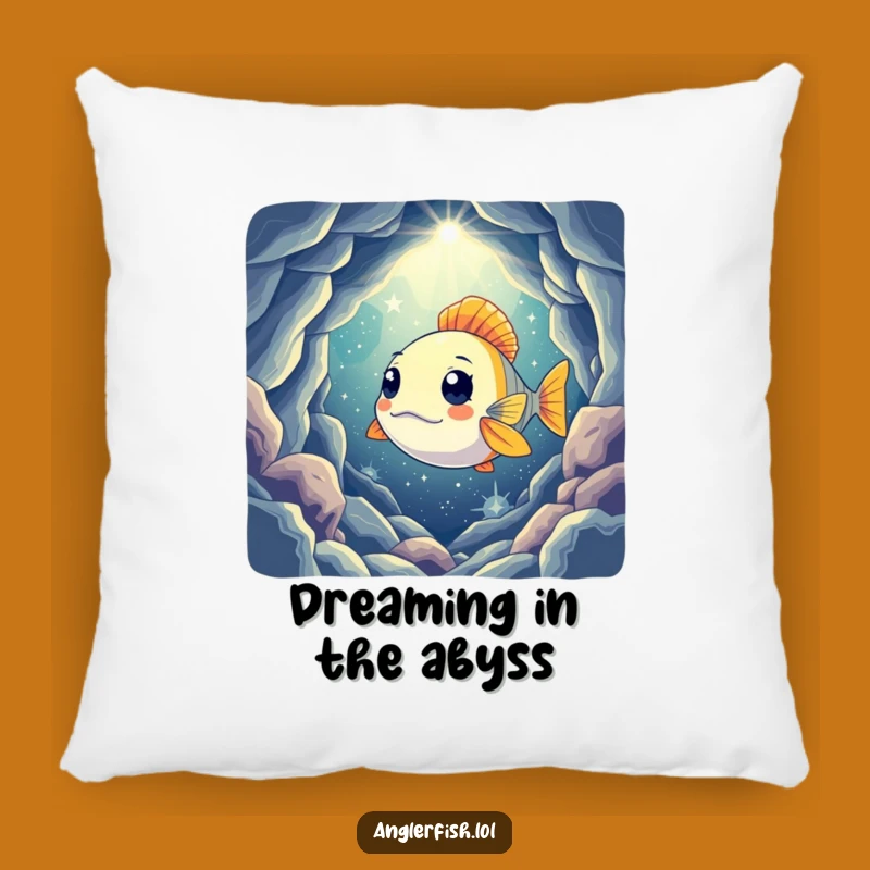 Funny Curious Anglerfish Pillow: Humorous Deep Sea Accent for Cozy Spaces