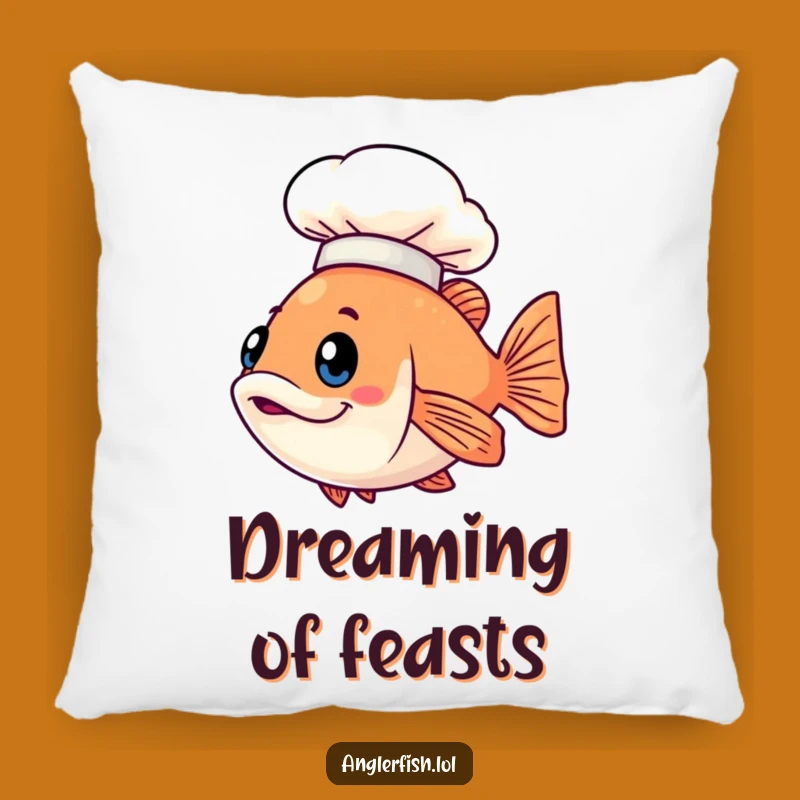 Funny Kawaii Anglerfish Chef Pillow, Cozy Kitchen Comfort, Perfect Gift