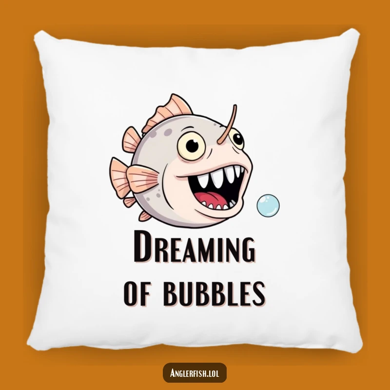 Funny Anglerfish Pillow: Cozy Bubble Chase, Joyful Humor