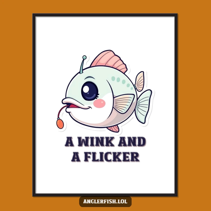 Funny Anglerfish Digital Art: Wink and Flicker, Exciting Whimsy