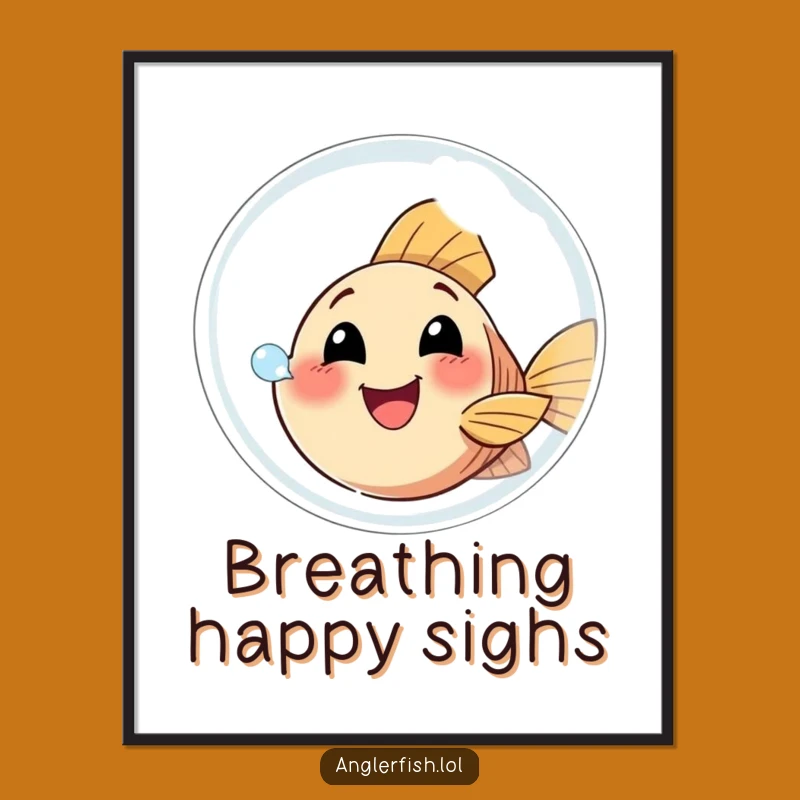 Funny Anglerfish Bubble Digital Art: Happy Bubbly Print for Joyful Decor