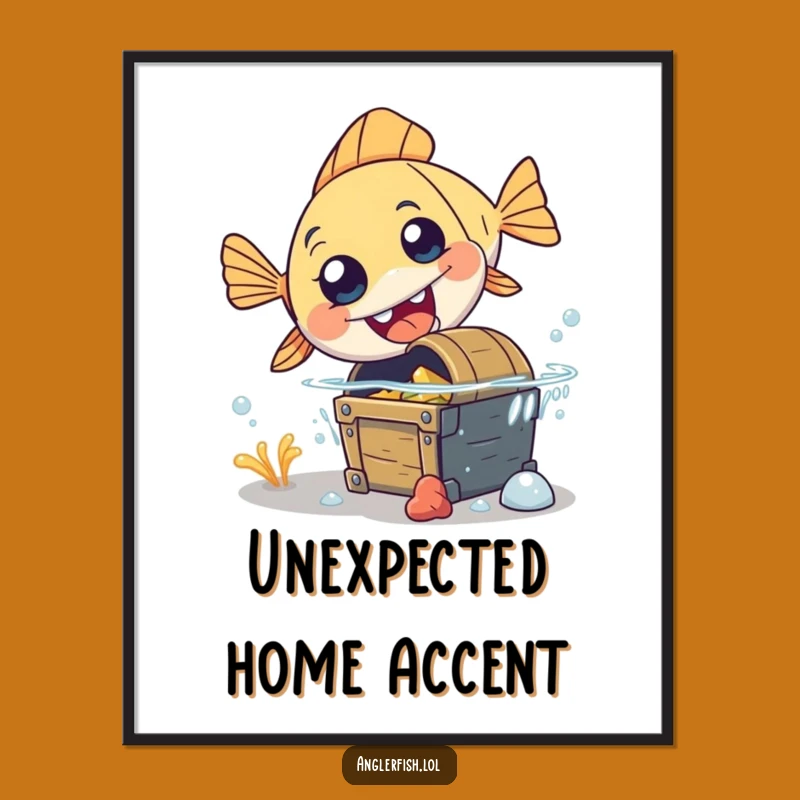 Funny Anglerfish Digital Art - Clumsy Surprise Print, Instant Funny Gift