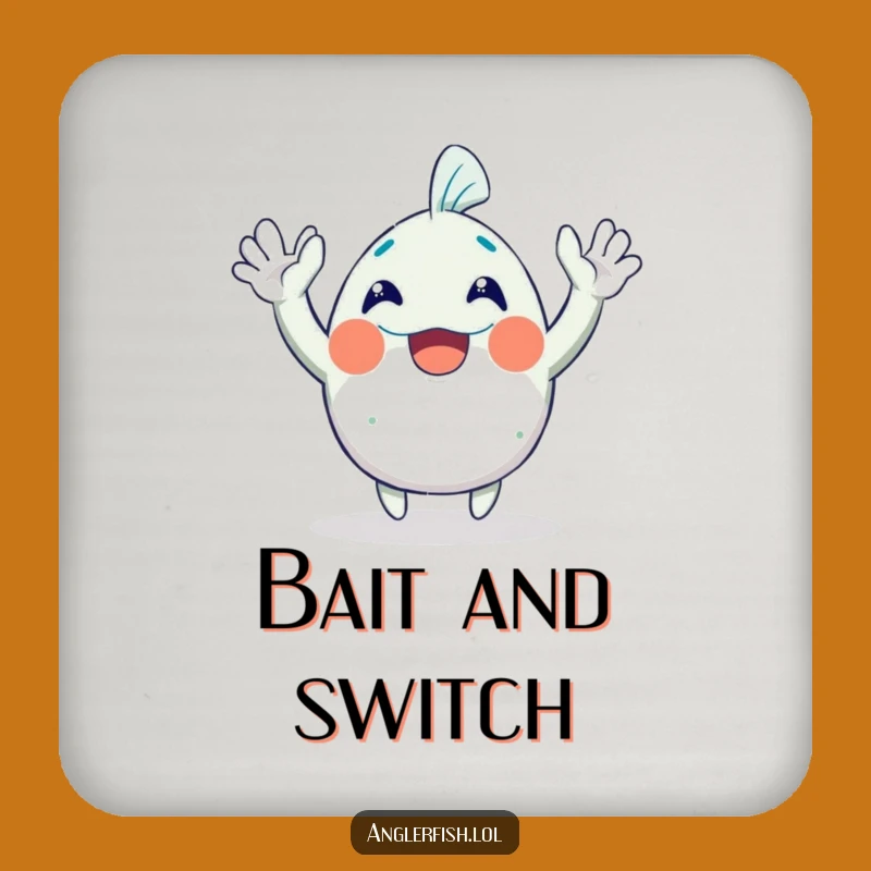 Funny Anglerfish Waving Drink Coaster: Hilarious Protection for Your Surfaces, Great Funny Gift!