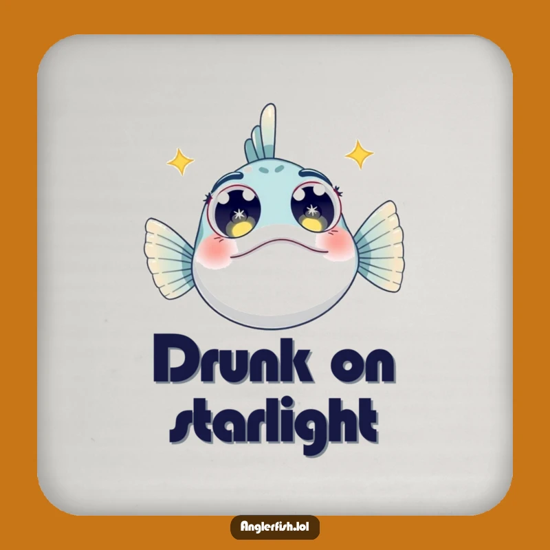 Funny Starry Anglerfish Coaster: Wide-Eyed Wonder Gift