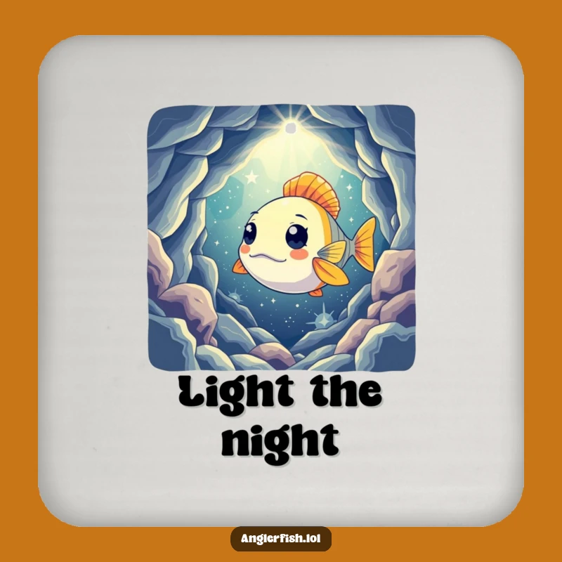 Funny Curious Anglerfish Coaster: Humorous Deep Sea Protection for Your Surfaces
