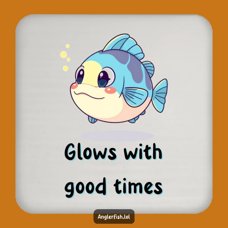 Funny Kawaii Anglerfish Coaster: Surprised Reflection, Protect Surfaces Funnily