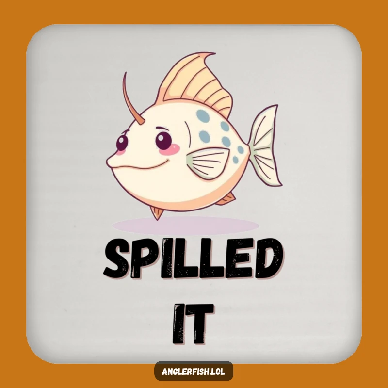 Funny Kawaii Anglerfish Tripping Coaster, Protect Surfaces, Humorous Gift