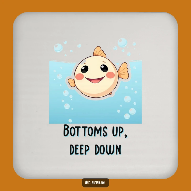 Funny Smiling Anglerfish Drink Coaster: Protect Surfaces with Cheerful, Bubbly Style