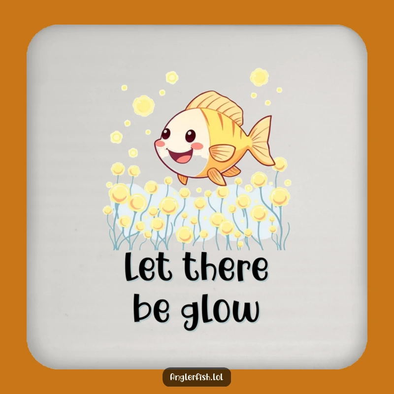 Funny Kawaii Anglerfish Plankton Swim Coaster, Tabletop Ocean Humor Gift