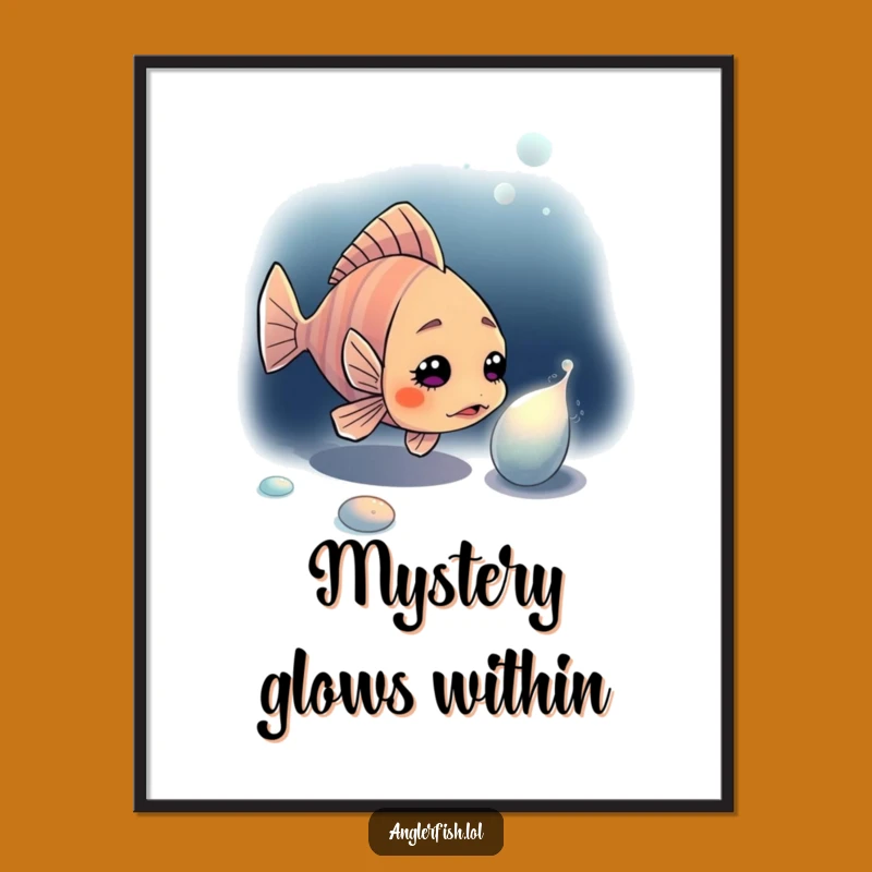 Funny Anglerfish Poster: Deep Sea Mystery Art Print, Perfect Gift