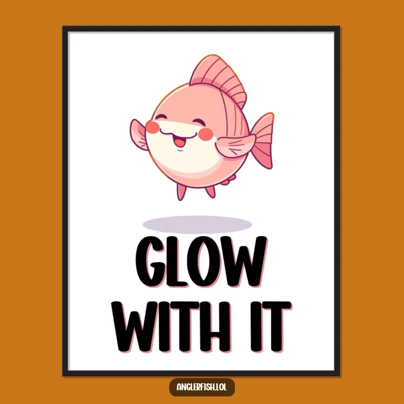 Funny Kawaii Anglerfish Dancing Poster: Enchanting Wall Art for a Charming Funny Gift!