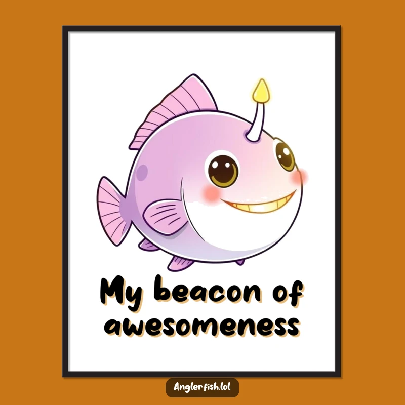 Funny Anglerfish Poster: Luminous Lure Art, Illuminating Your Space with Humor