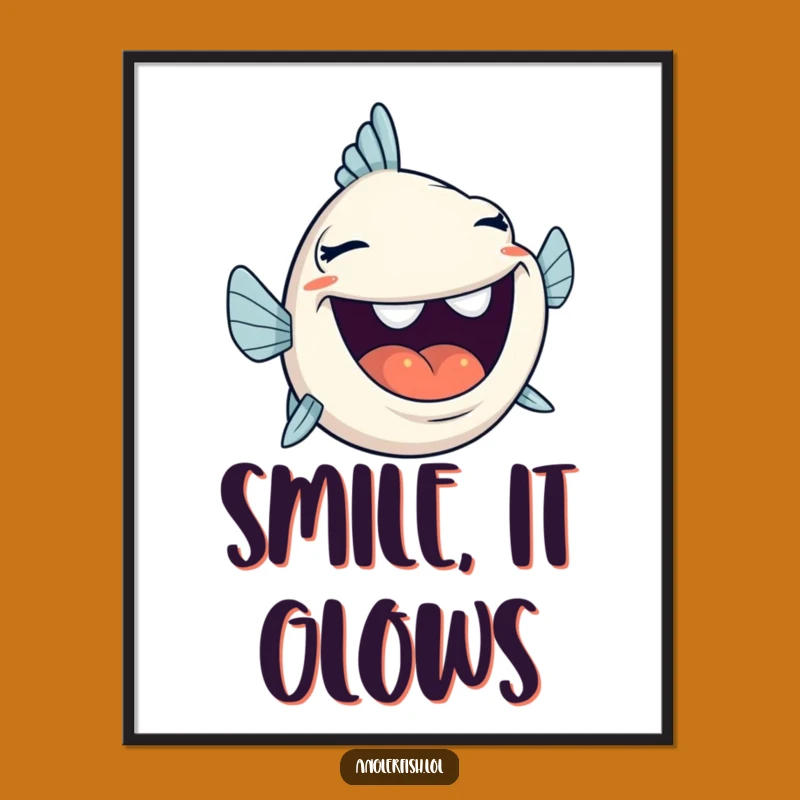 Funny Anglerfish Laugh Poster - Joyful Mouth, Humorous Wall Art Gift