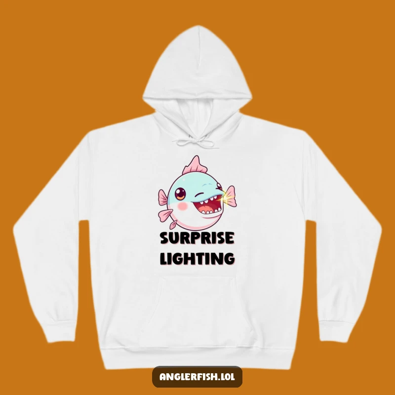 Funny Kawaii Anglerfish Hoodie: Bright Gasp Surprise, Cozy Funny Gift