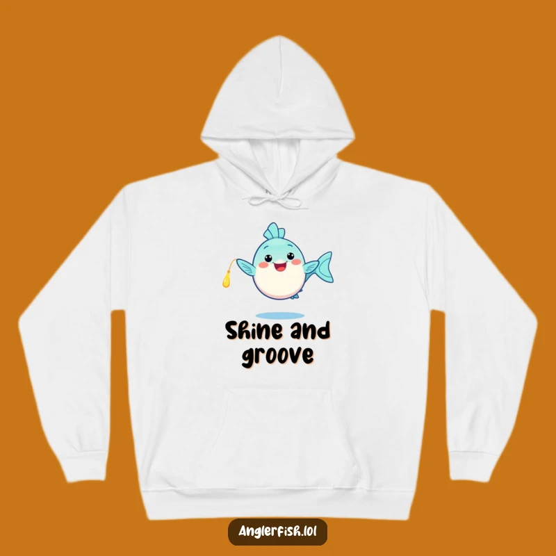 Funny Kawaii Anglerfish Hoodie: Happy Dance, Glowing Lure, Cozy Funny Gift