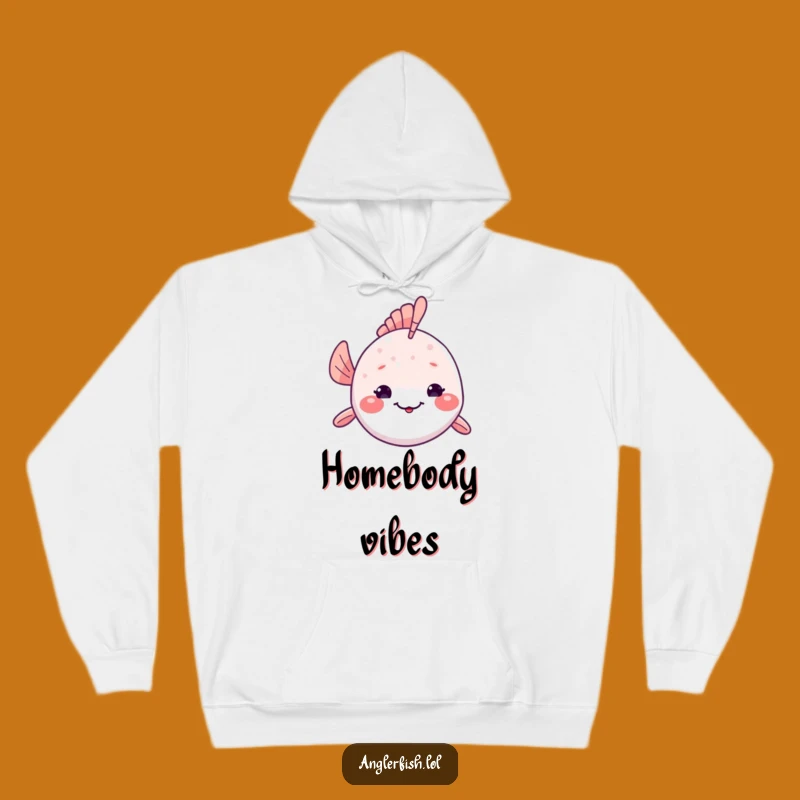Funny Kawaii Anglerfish Hoodie: Shy Deep-Sea Pal, Cozy Funny Gift