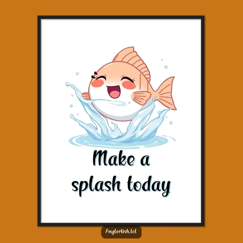 Free Printable Wall Art: Joyful Anglerfish Water Splash Decor