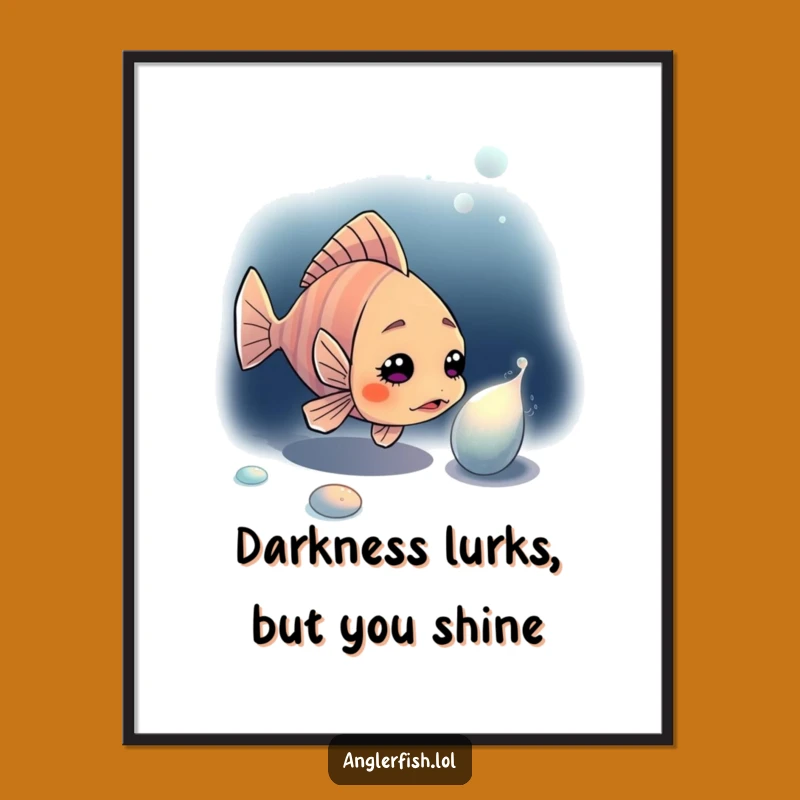 Funny Free Printable Anglerfish Wall Art: Curious Deep Sea Humor Downloadable Decor