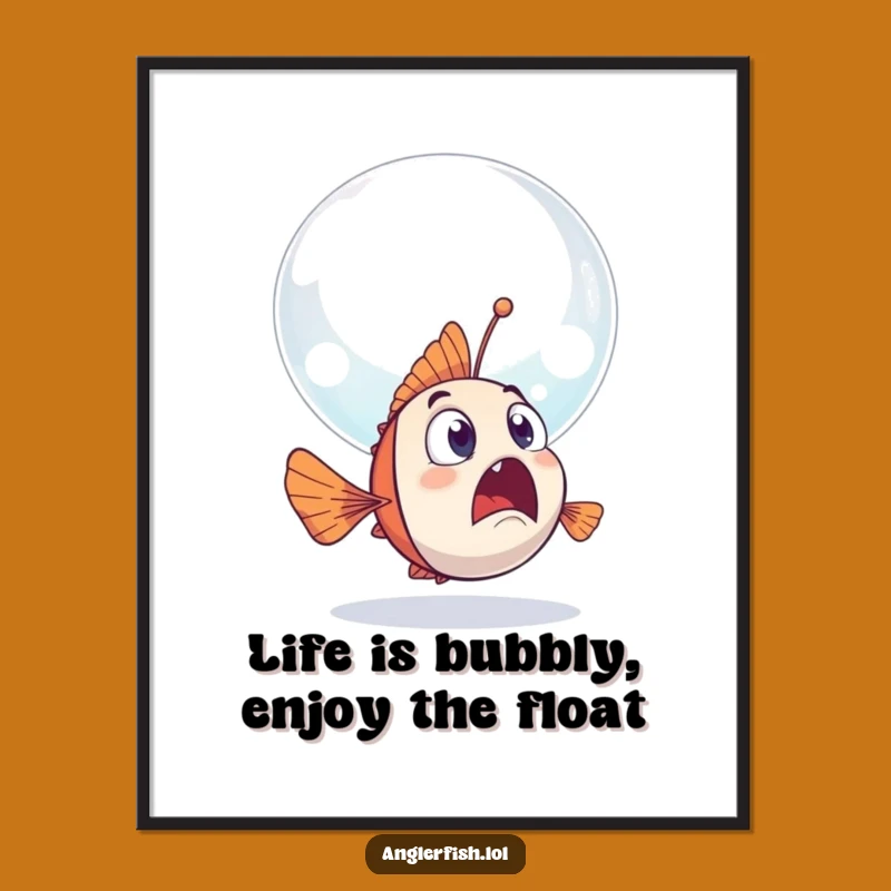 Funny Free Printable Anglerfish Wall Art: Surprise Encounter Humor Downloadable Decor