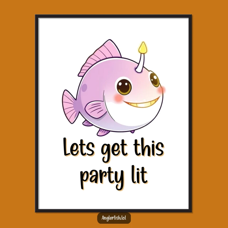 Funny Free Printable Wall Art: Glowing Anglerfish Lure, a Beacon of Whimsy