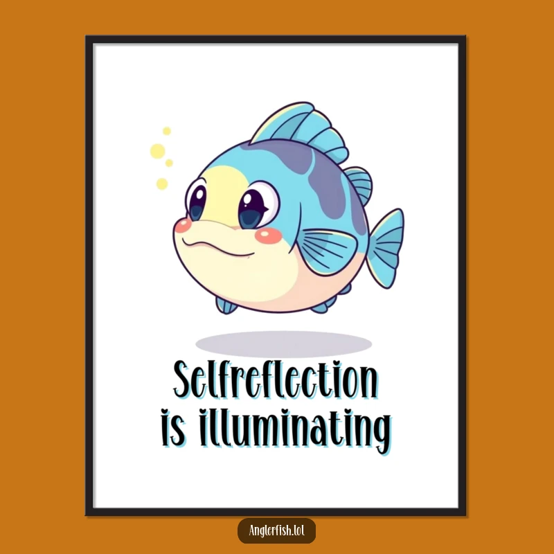 Funny Free Printable Wall Art: Surprised Anglerfish Joke, Downloadable Humorous Decor