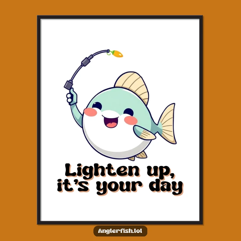 Free Printable Wall Art: Funny Anglerfish with Glowing Lure Decor