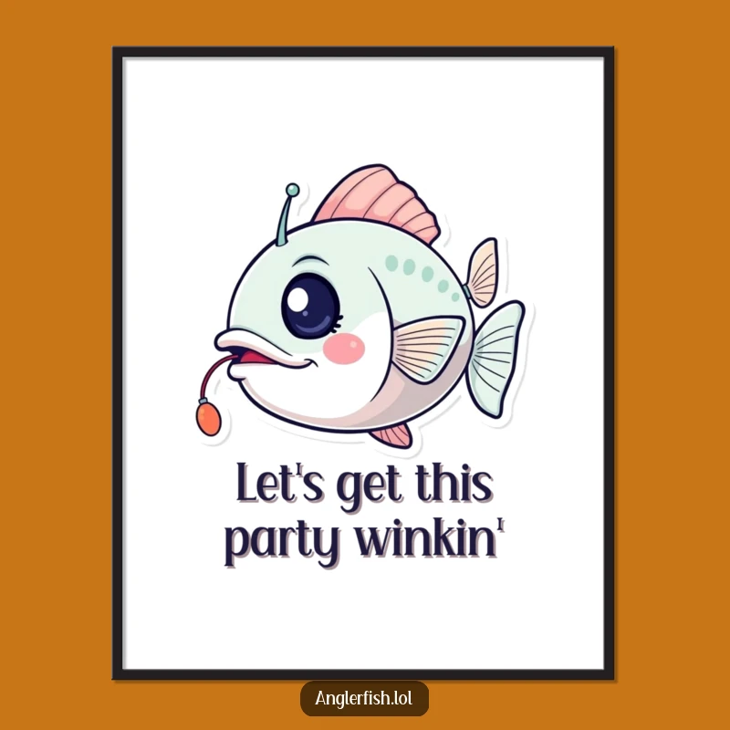 Playful Free Printable Wall Art: Winking Anglerfish Lure, a Spark of Fun