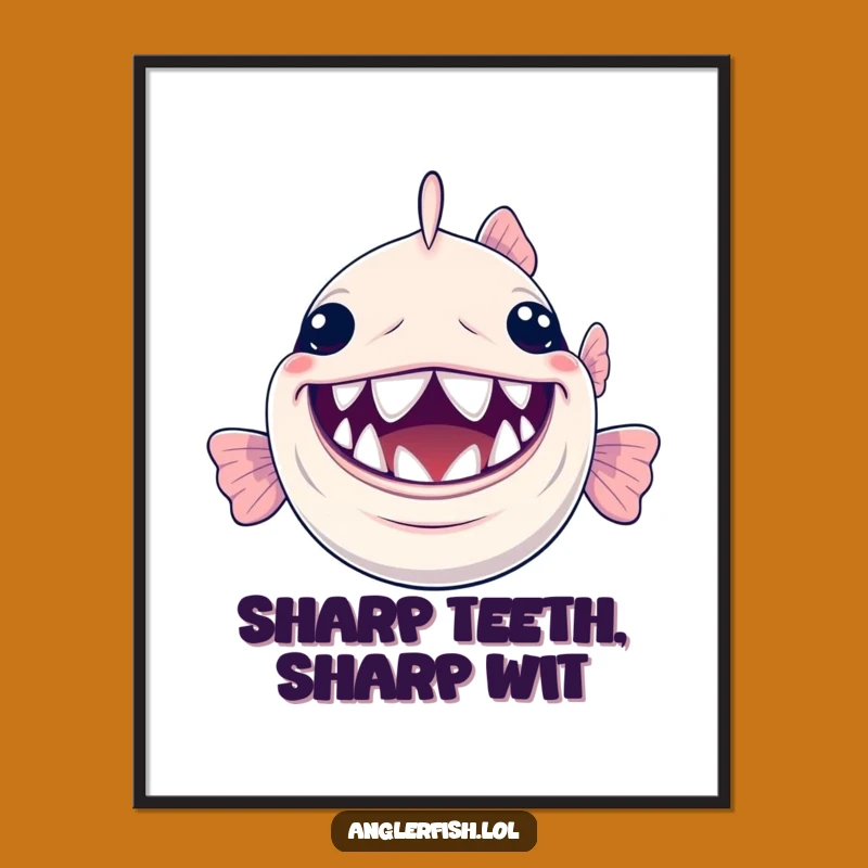 Funny Anglerfish Wall Art Free Printable: Big Smile Downloadable Art for Whimsy
