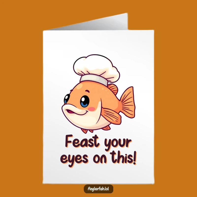 Free Printable Birthday Card: Chef Anglerfish, Gourmet Downloadable Gift